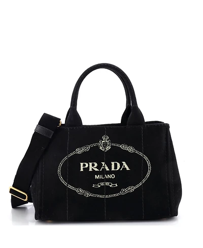 Pre-Owned Prada Mini Canapa Convertible Tote Canvas