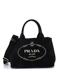 Pre-Owned Prada Mini Canapa Convertible Tote Canvas