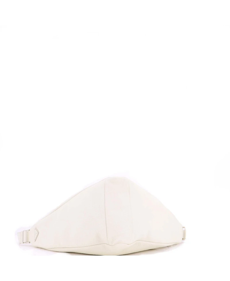 Pre-Owned Prada Large Triangle Logo Zip Messenger Leather