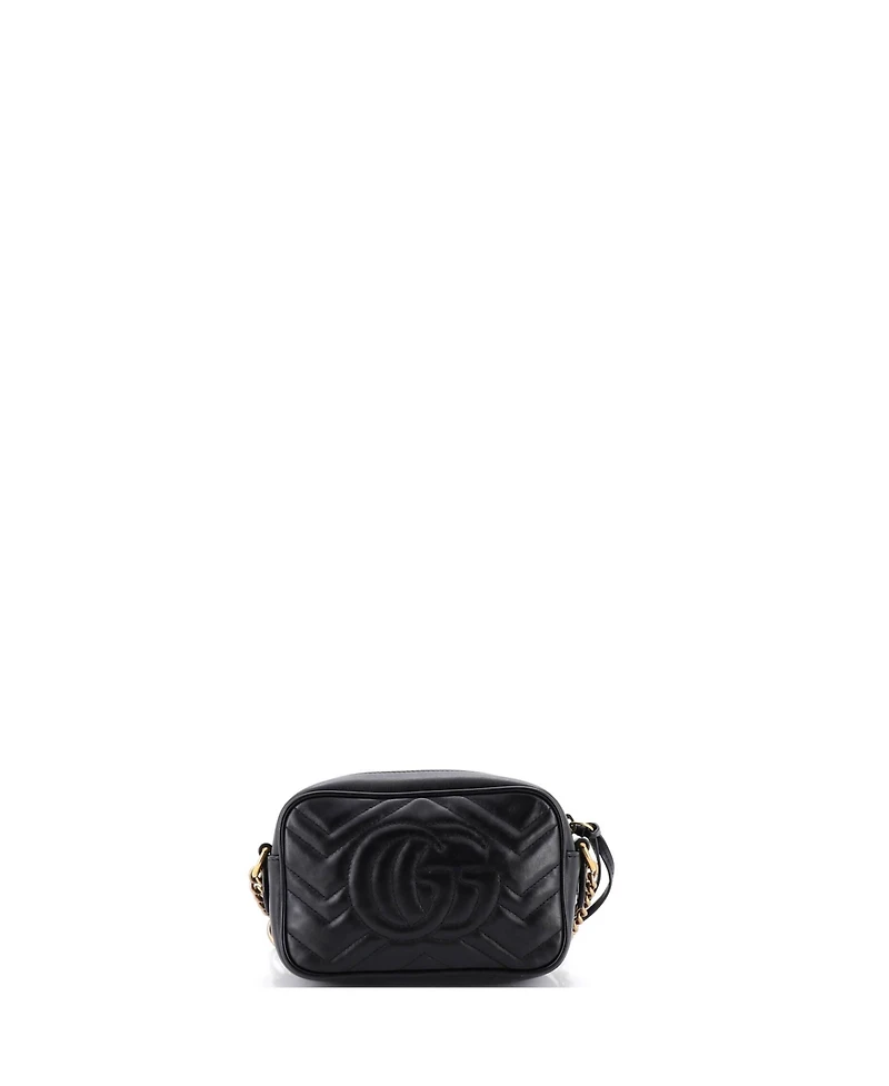 Pre-Owned Gucci Mini Gg Marmont Shoulder Bag Matelasse Leather