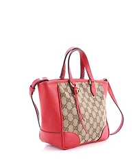Pre-Owned Gucci Small Bree Convertible Tote Gg Canvas with Leather