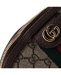 Pre-Owned Gucci Small Ophidia Dome Shoulder Bag Gg Coated Canvas