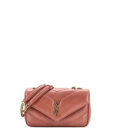 Pre-Owned Saint Laurent Small Loulou Nm Shoulder Bag Matelasse Chevron Leather