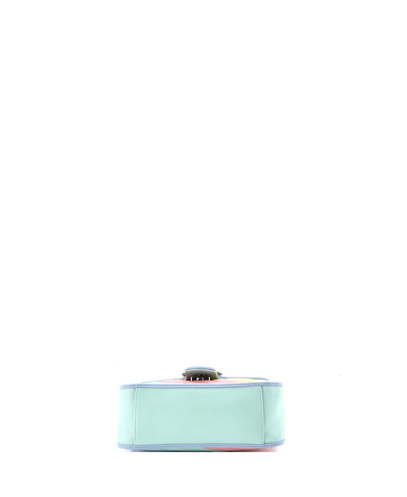 Pre-Owned Gucci Mini Gg Marmont Top Handle Flap Bag Diagonal Quilted Leather