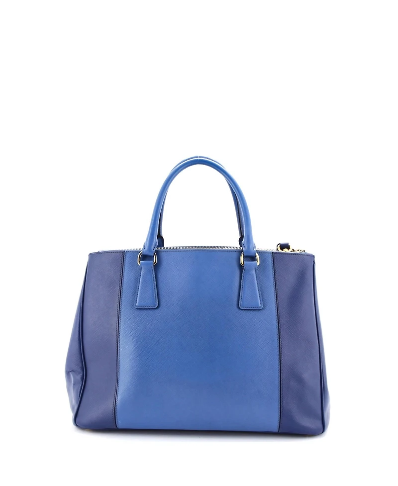 Pre-Owned Prada Medium Bicolor Double Zip Lux Tote Saffiano Leather