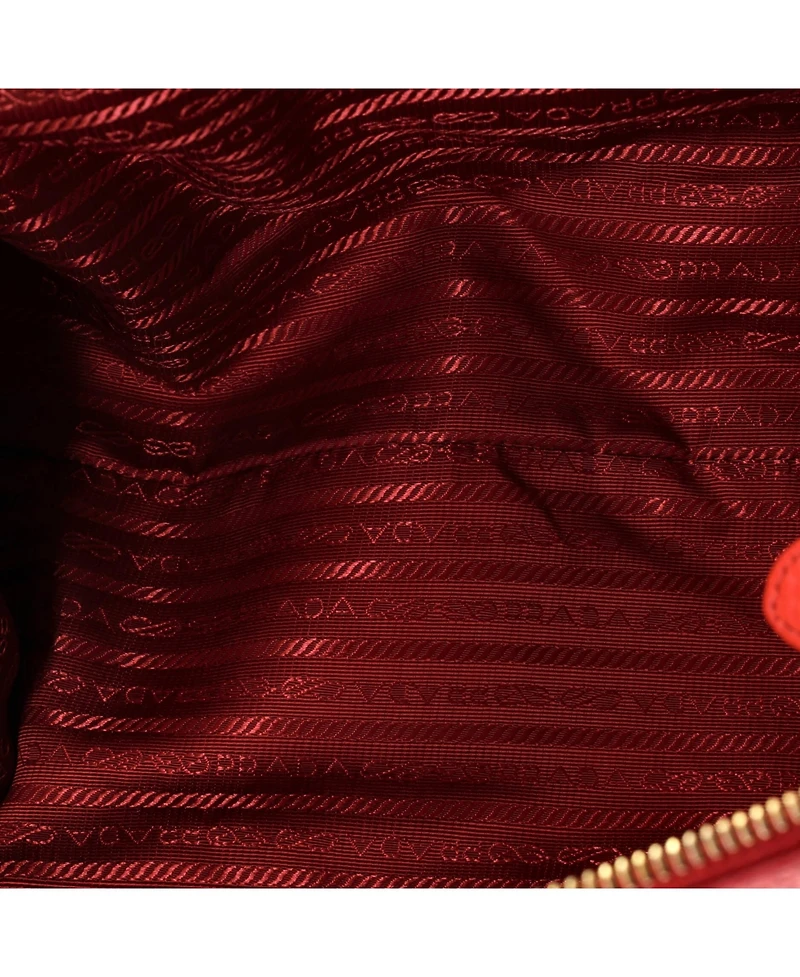 Pre-Owned Prada Medium Pocket Convertible Zip Satchel Vitello Daino