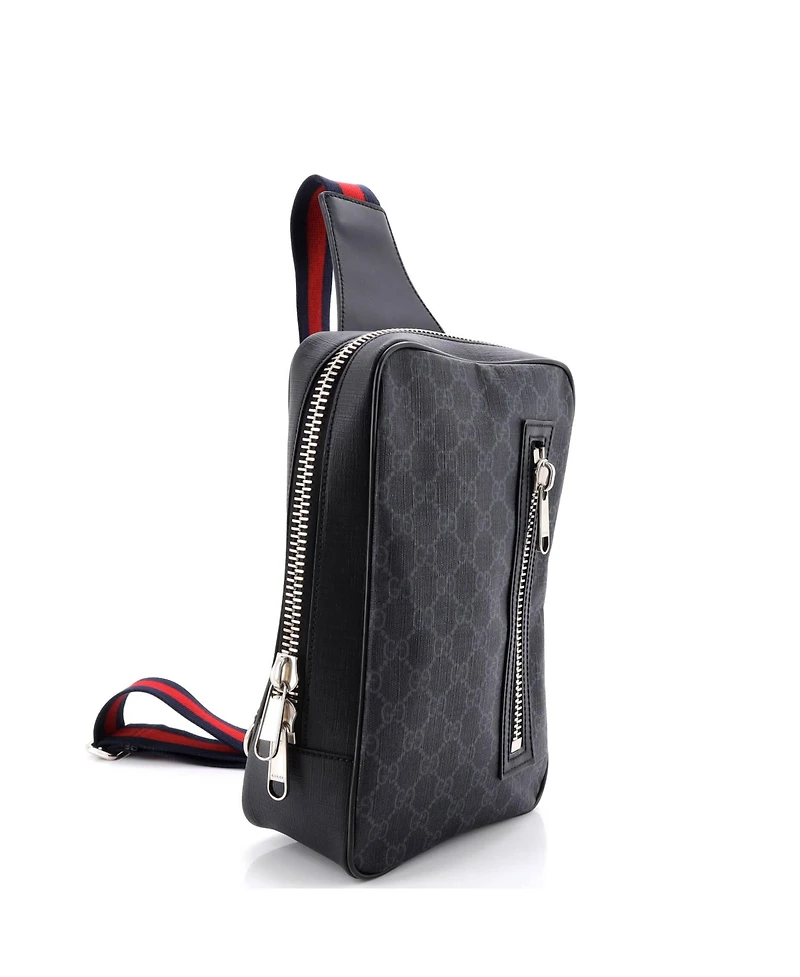 Pre-Owned Gucci Small Soft Zip Sling Bag Gg Coated Canvas