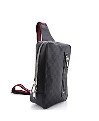 Pre-Owned Gucci Small Soft Zip Sling Bag Gg Coated Canvas