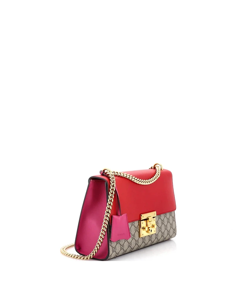 Pre-Owned Gucci Medium Padlock Shoulder Bag Gg Coated Canvas and Leather