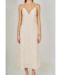 endless rose Women's lace spaghetti strap Maxi Dress