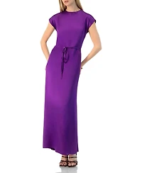 Ivonne Women's Sleeveless Satin Long Dress