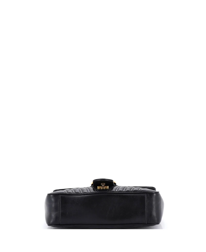 Pre-Owned Gucci Medium Gg Marmont Flap Bag Matelasse Leather