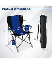 Sugift Portable Folding Oxford Cloth Camping Chair with Cup Holder and Side Pocket