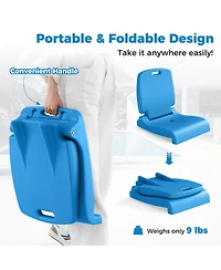 Sugift Foldable Outdoor Pool Chair with Handle and Back Support