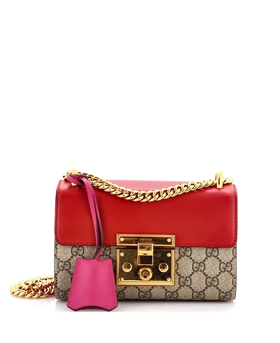 Pre-Owned Gucci Small Padlock Shoulder Bag Gg Coated Canvas and Leather