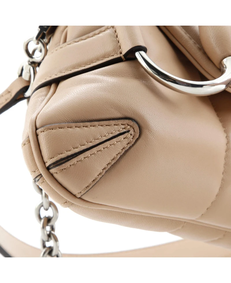 Pre-Owned Gucci Small Horsebit Chain Shoulder Bag Vertical Quilted Leather