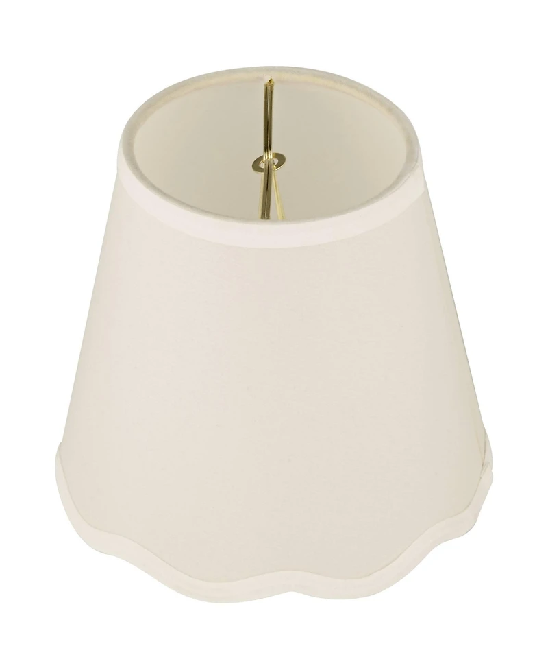 Springcrest High x 5 1/2" Slant Lamp Shade Replacement White Empire Scallop Bottom Clip On Candelabra
