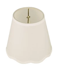 Springcrest High x 5 1/2" Slant Lamp Shade Replacement White Empire Scallop Bottom Clip On Candelabra