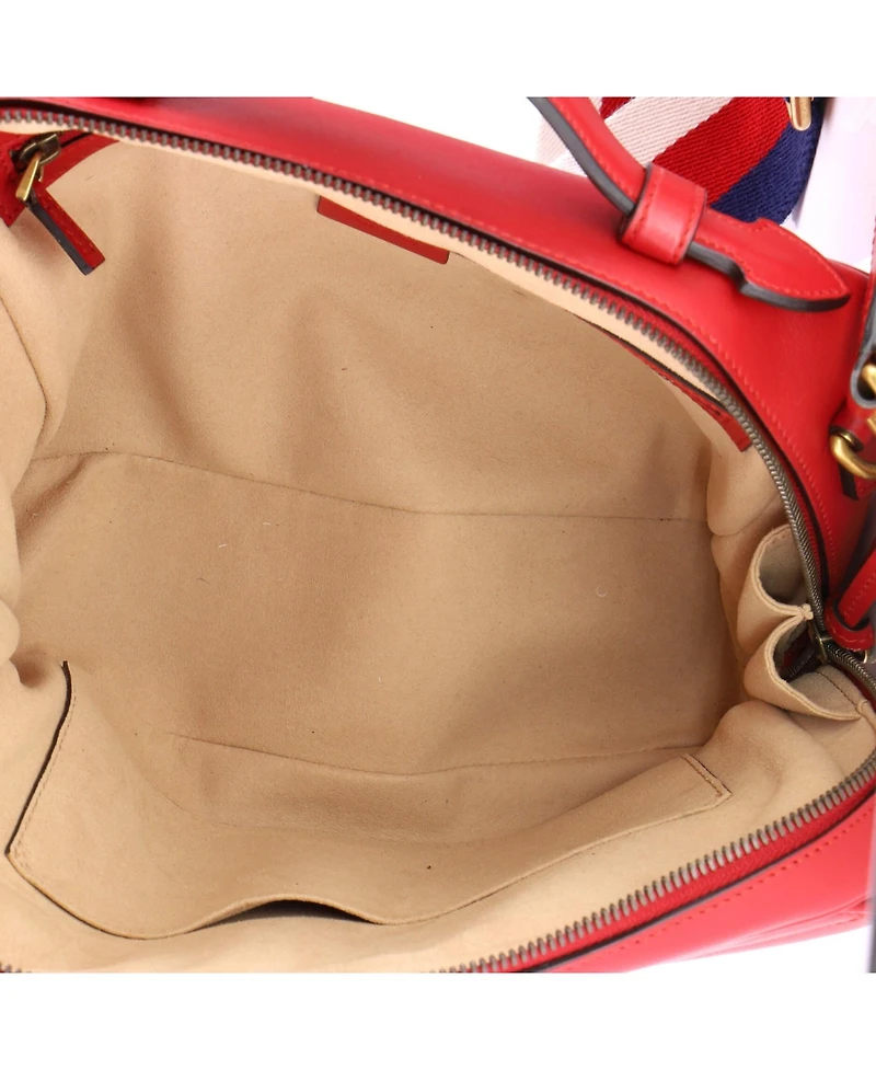 Pre-Owned Gucci Small Gg Marmont Zip Around Camera Bag Matelasse Leather