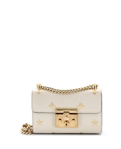 Pre-Owned Gucci Small Padlock Shoulder Bag Printed Leather