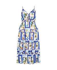 City Chic Plus Aiza Postcard Print Maxi Dress