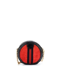 Pre-Owned Gucci Mini Ophidia Round Shoulder Bag Suede