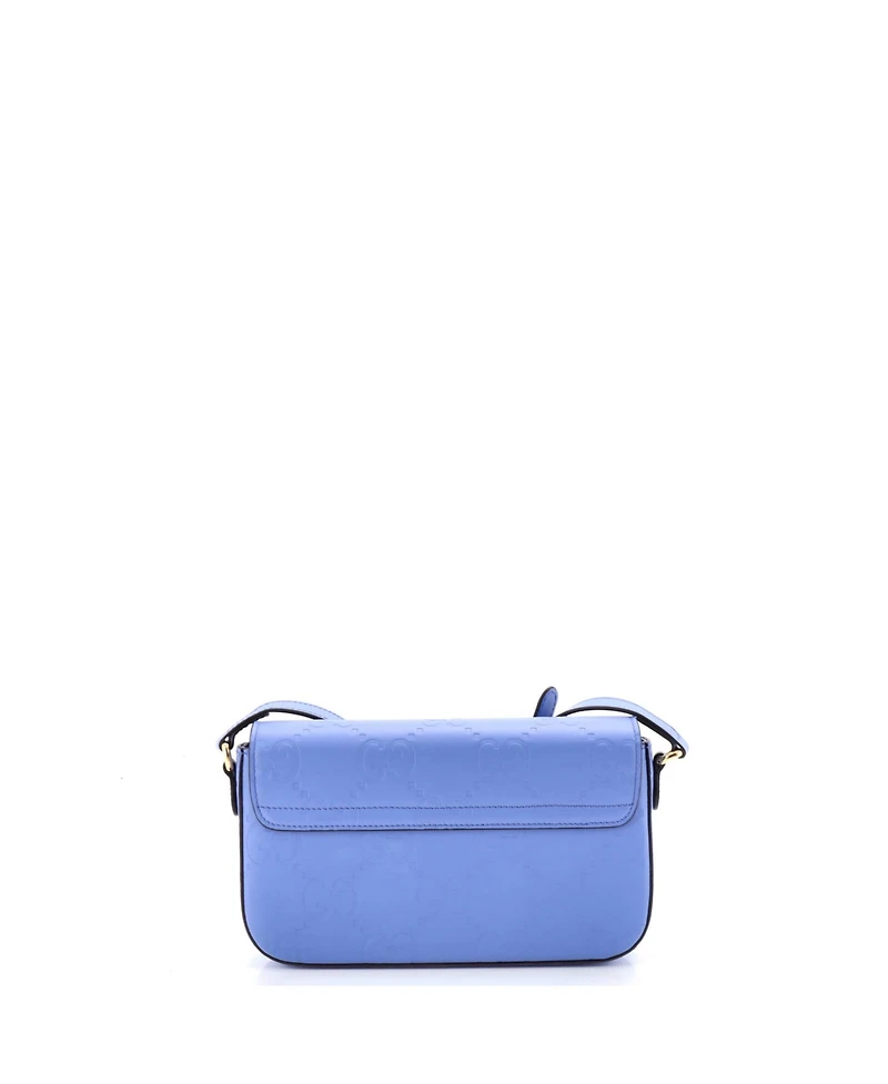 Pre-Owned Gucci Super Mini Envelope Flap Crossbody Bag Jumbo Gg Embossed Leather