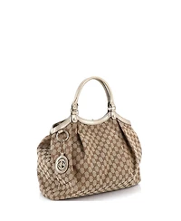 Pre-Owned Gucci Large Sukey Tote Gg Canvas with Leather