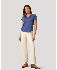 Cable & Gauge Women's Braided Trim Crinkle Tee