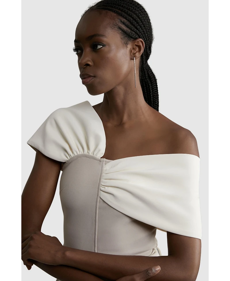 Karen Millen Women's Figure Form Asymmetric Knit Top