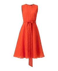 Ivonne Women's Midi A-Line Dress with Waist Tie