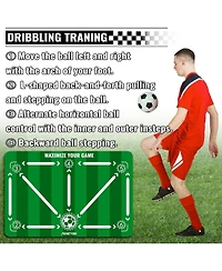 Peneyon Soccer Training Mat with Adjustable Trainer, Non-Slip Equipment for Kids & Youth, Indoor/Outdoor Drills