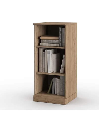 Palace Imports Premium 100% Solid European Oak Hardwood 3-Shelf Modular Bookcase.