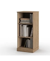 Palace Imports Premium 100% Solid European Oak Hardwood 3-Shelf Modular Bookcase.