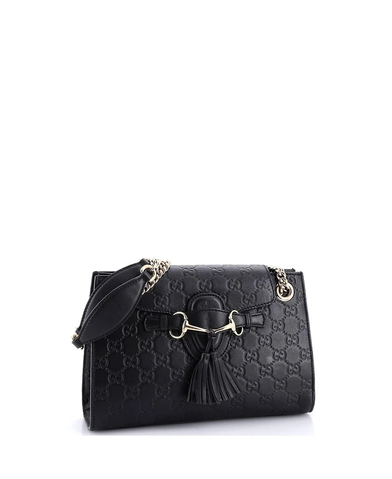 Pre-Owned Gucci Emily Chain Flap Shoulder Bag Guccissima Leather