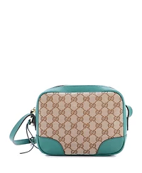 Pre-Owned Gucci Mini Bree Disco Crossbody Bag Gg Canvas with Leather