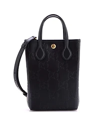 Pre-Owned Gucci Mini Vertical Tote Gg Embossed Leather