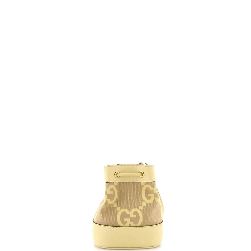 Pre-Owned Gucci Mini Ophidia Bucket Bag Jumbo Gg Canvas with Leather