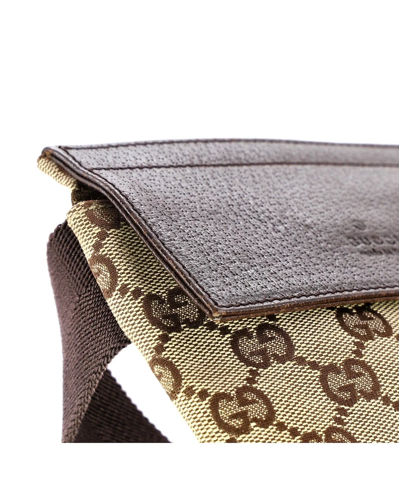 Pre-Owned Gucci Vintage Double Belt Bag Gg Canvas with Leather