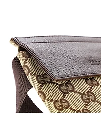 Pre-Owned Gucci Vintage Double Belt Bag Gg Canvas with Leather