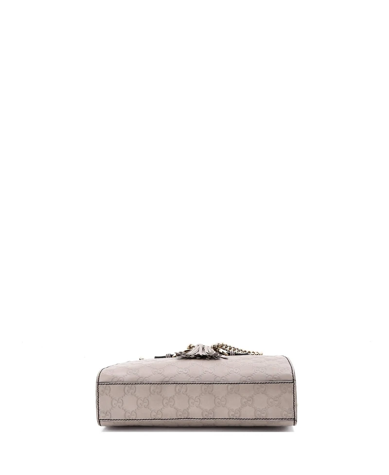 Pre-Owned Gucci Small Emily Chain Flap Shoulder Bag Guccissima Leather