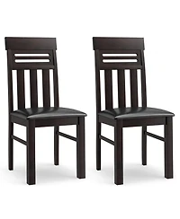 Gymax Dining Chairs Set of Pu Leather Farmhouse Side for Kitchen Living Room