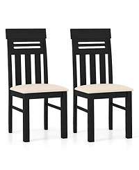 Gymax Dining Chairs Set of Pu Leather Farmhouse Side for Kitchen Living Room