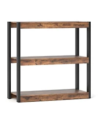 Sugift Three Tier Wooden Bookshelf with Dual Anti Tipping Kits