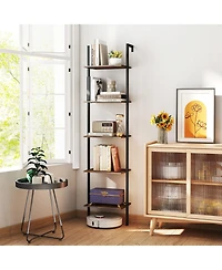 Sugift Wall Mounted Ladder Shelf with Anti Tipping Safety Kits