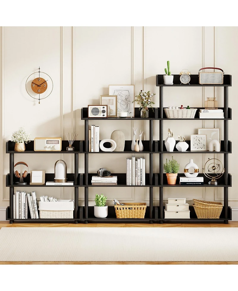 Sugift Four Tier Industrial Open Bookshelf with Anti Tipping Kit