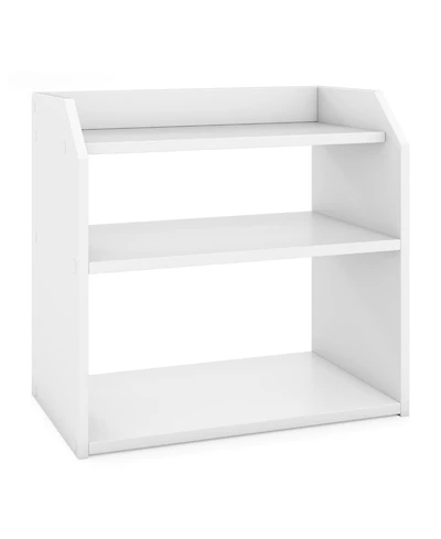 Sugift Three Tier Desktop Bookshelf with Raised Guardrails for Countertop