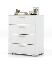 Sugift Four Drawer Storage Cabinet with Metal Legs and Safety Design