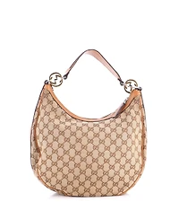 Pre-Owned Gucci Medium Twins Hobo Gg Canvas