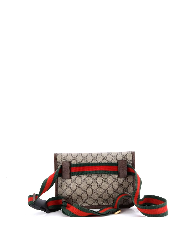 Pre-Owned Gucci Neo Vintage Flap Belt Bag Gg Coated Canvas